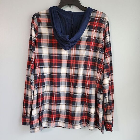 R n B Plaid Hooded Button Down Shirt - Picture 6 of 13